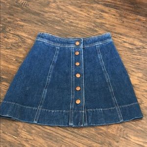 Madewell Denim Front Snap Skirt